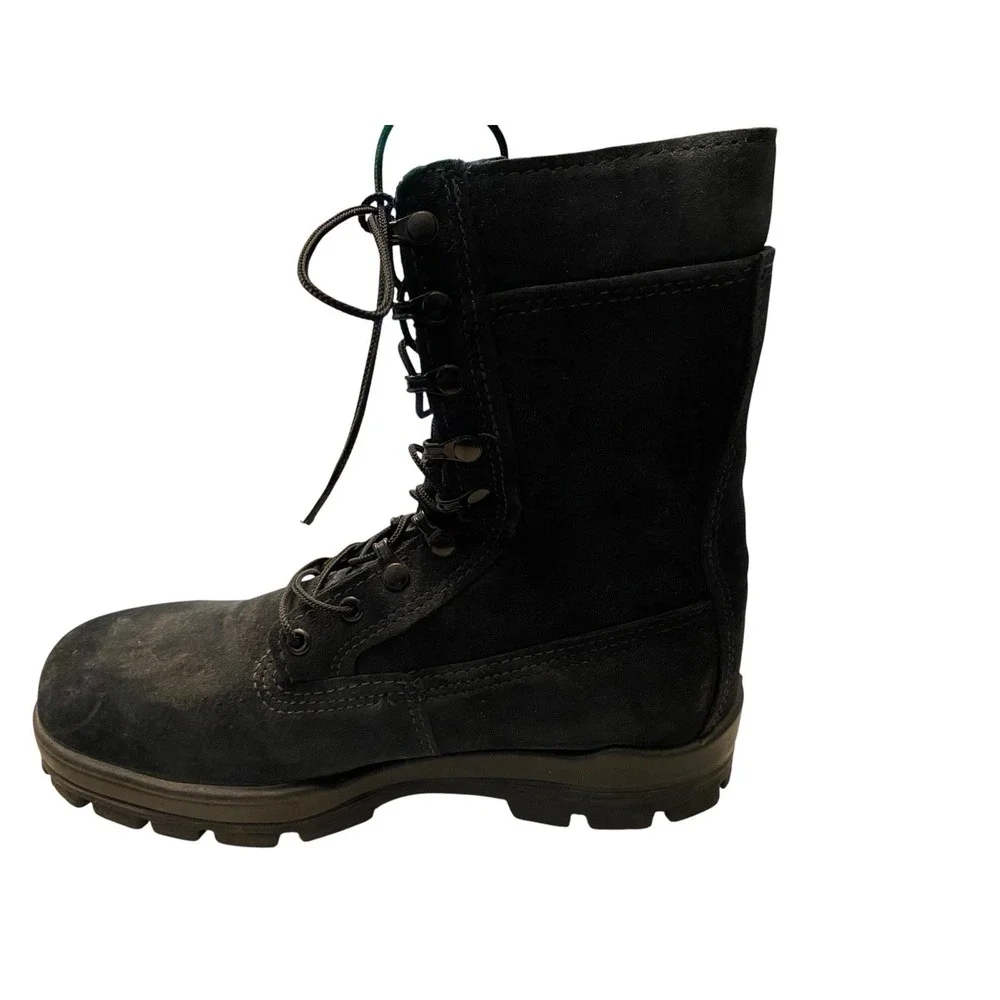 Bates E01421 Mens 10.5 EW Black Suede Leather Steel Toe Work Safety Boots Vibram